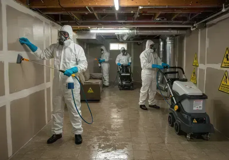 Basement Moisture Removal and Structural Drying process in Willow Street, PA